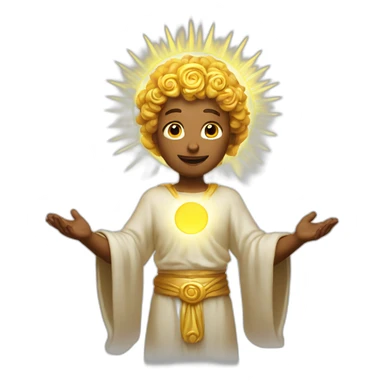 Emote of a divine figure with a radiant halo sticker