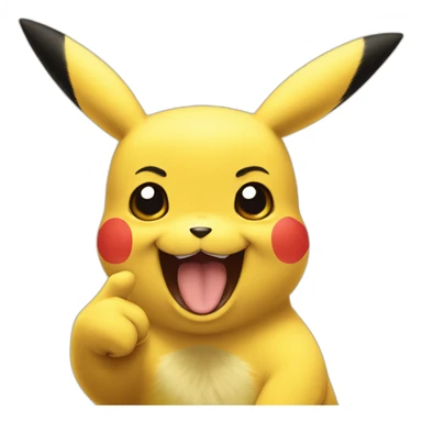 Pikachu face with one thumb up sticker