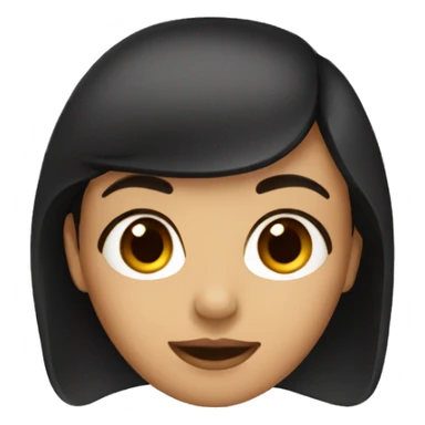 girl with brown eyes straight black hai sticker