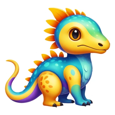 colorful vibrant Fakémon-creature with random markings sticker