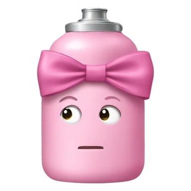 Pink Stanley water bottle with a bow sticker
