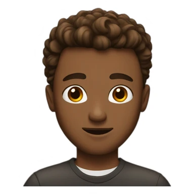 A guy with q brown skin and Brown eye with a cool hair  sticker
