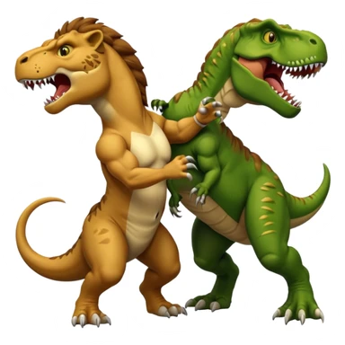 Lion with t rex sticker