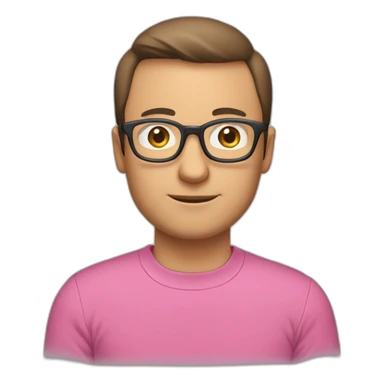   A 40 years old man with glasses and brown short haar. He have a pink T-shirt where the Text « cart » with the « a » in a circle. The logo is on the right of the t-shirt. sticker