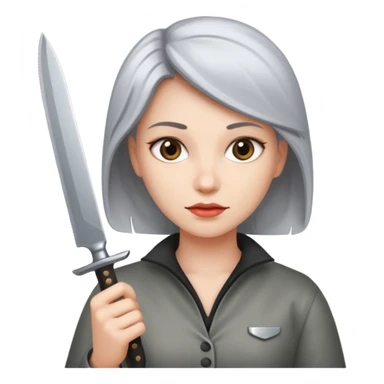 Woman with a knife sticker