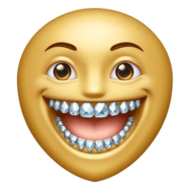 Emoji with diamond grillz sticker