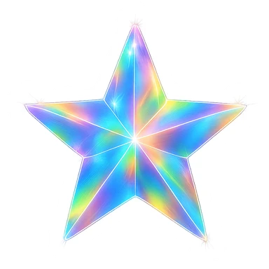 star with a holographic effect sticker