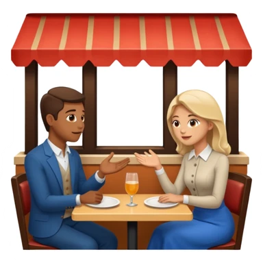 comversacion dentro de un restauant  dos persoans sticker