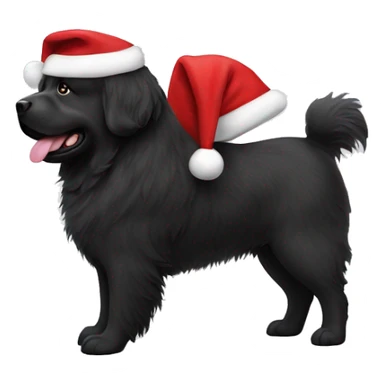 Newfoundland dog with Santa hat sticker