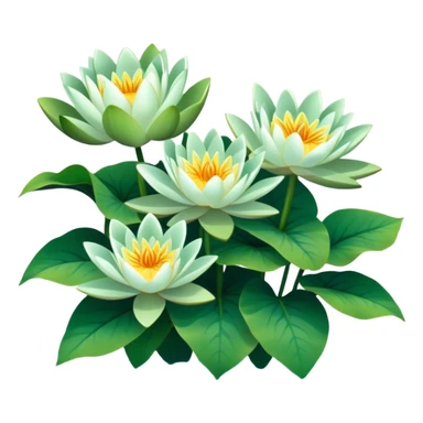 big bouquet Water Lily, stem, leaf sticker