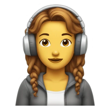 Ragazzina che ascolta le cuffie sticker