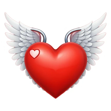 Rotes herz mit flügeln  sticker