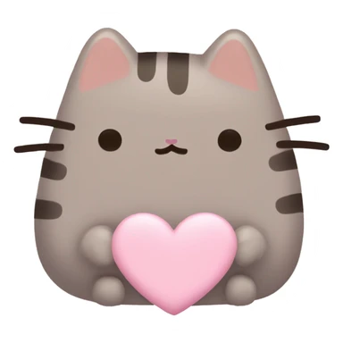 pusheen light pink heart sticker