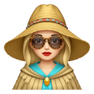 woman with fashion pancho sunglasses sticker