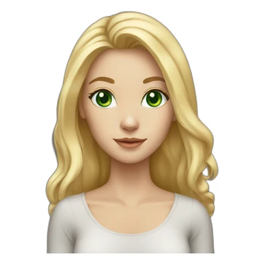 Cat female blonde long hair green eyes sticker