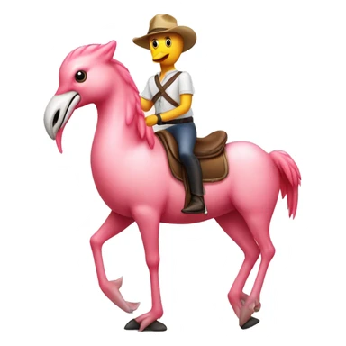 flamingo on a horse sticker