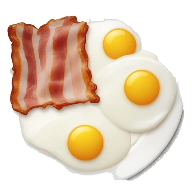 Bacon and eggs on a plate emoji sticker