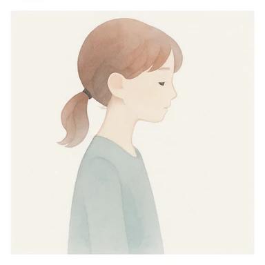 a girl in watercolor art style sticker