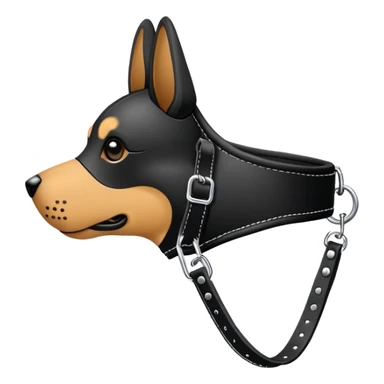 Dog muzzle with leash sticker