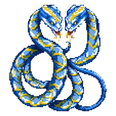 Python programming language logo with blue and yellow intertwined snakes sticker