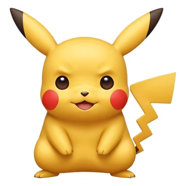 pikachu inspired by pokemon, cute and expressive, yellow with red cheeks, simple and bold design sticker