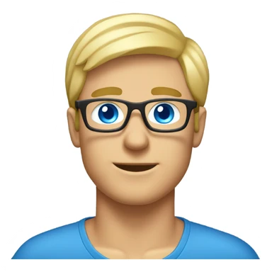 male PCB designer behind macbook, blond, blue eyes with classes sticker