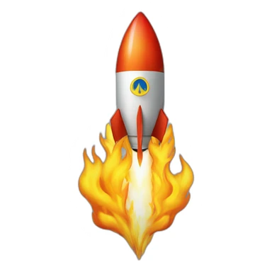 rocket with flame shaped as Ukrainian trident sticker