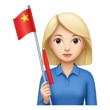 flat Flag holder woman sticker