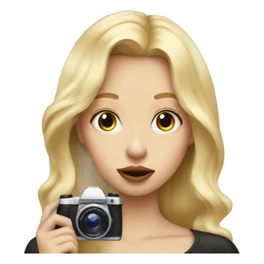 Blonde hair girl with big lips and photo camera  sticker