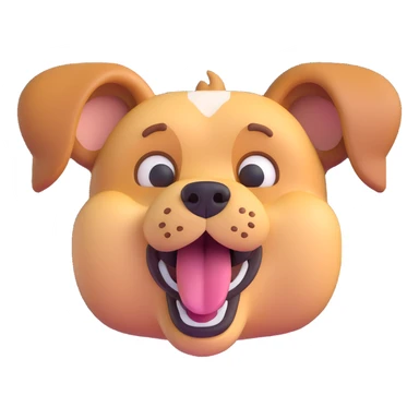 a dog making a silly face, 3D emoji style sticker