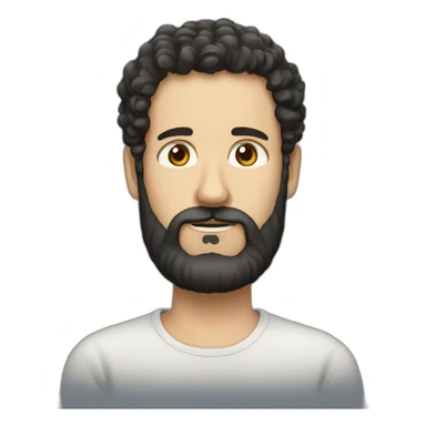 white man, black beard and short curly hair, russian,  sticker