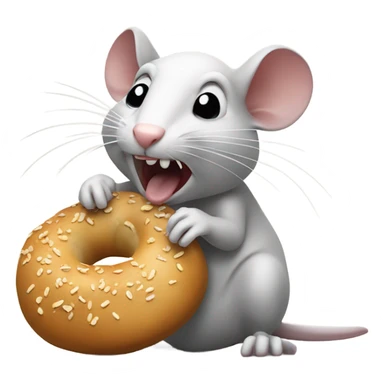 Rat eating a bagle sticker