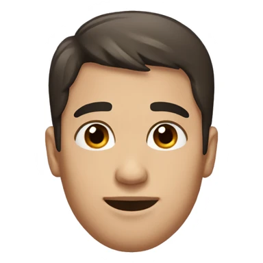 A man with short dark hair and brown eyes, with a heart sticker