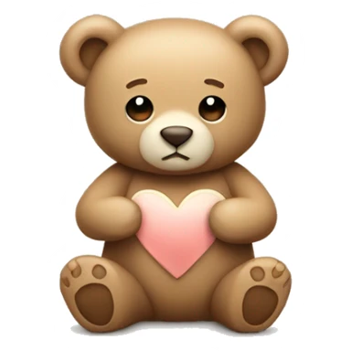 A Teddybear with a beige heart  sticker