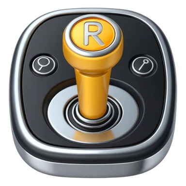 car gear shift stick with R for reverse highlighted sticker