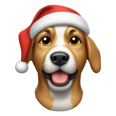 Dog wearing Santa hat sticker