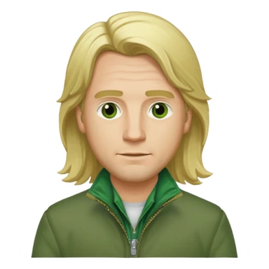 james sunderland silent hill 2 a man with blonde long  hair and green jacket sticker
