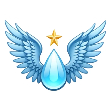 small wings emblem holy light blue sticker