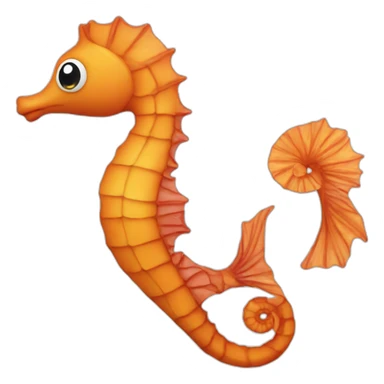 orange seahorse sticker