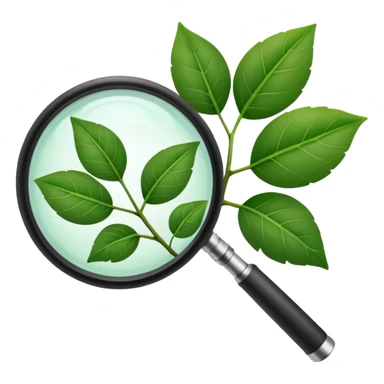 eine Pflanze mit einer Lupe kontrolliert bzw gecheckt wird ohne mensch sticker