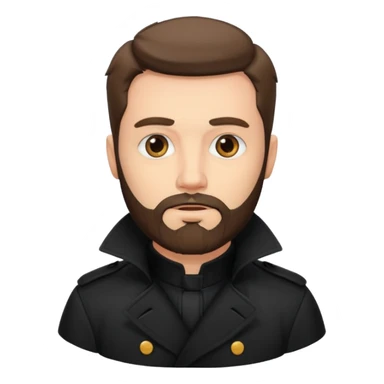 bearded man in black in black trenchhcoat  sticker