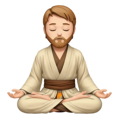 Make Obi-Wan meditating position with jedi robes nk cape closed eyes sticker