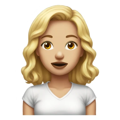 realistic portrait of girl mouth closed sticker