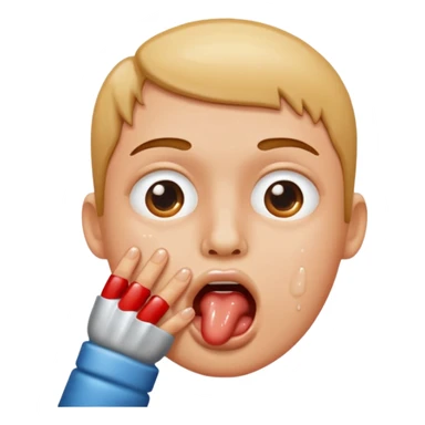 fingers inside mouth saliva sticker