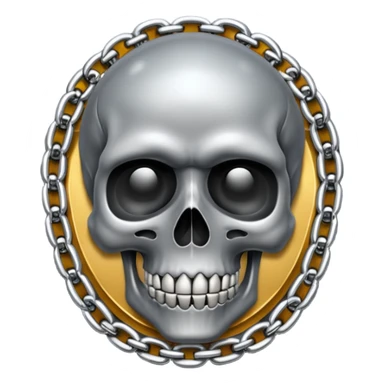 Skull with a chain sticker