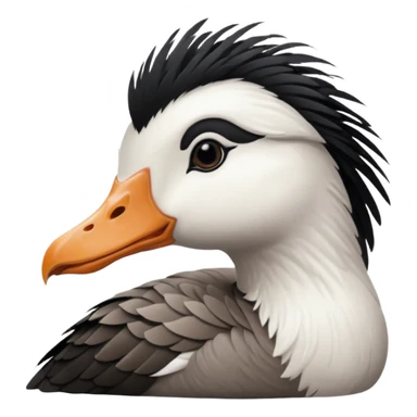 goose portrait with emo swoop  sticker