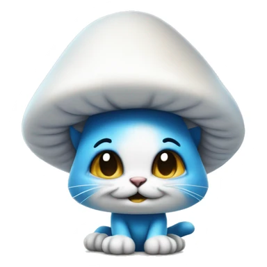 smurf cat white mushroom hat holding a staf sticker