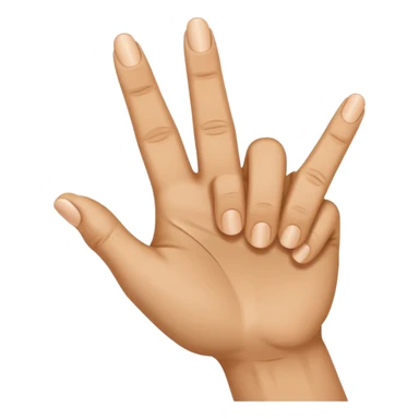 A finger pointing to a hand with three fingers up. make the finger point to the base knuckle of the three fingers that are up sticker