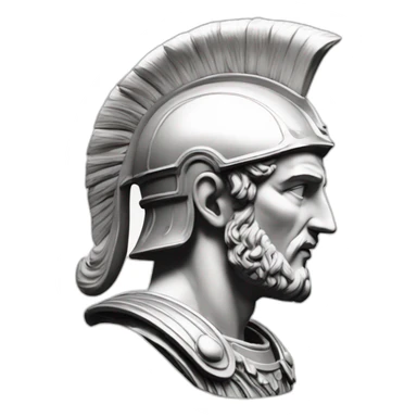 centurion-profile-bust-penandink-oval-background sticker