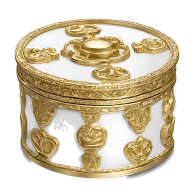 White gold round trinket box sticker
